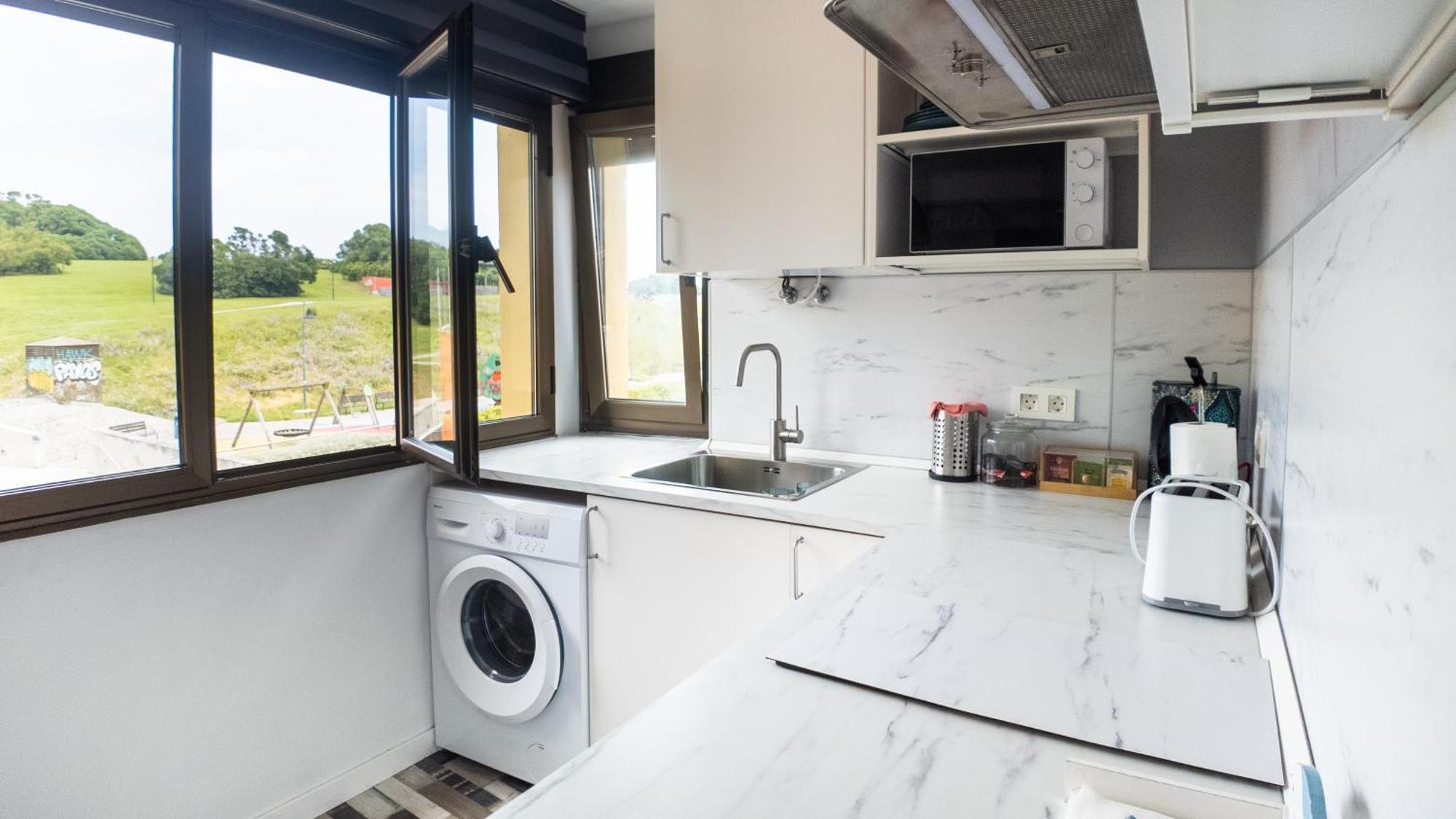 Loft En Gijon - Cimavilla Con Vistas Al Cerro Exterior foto