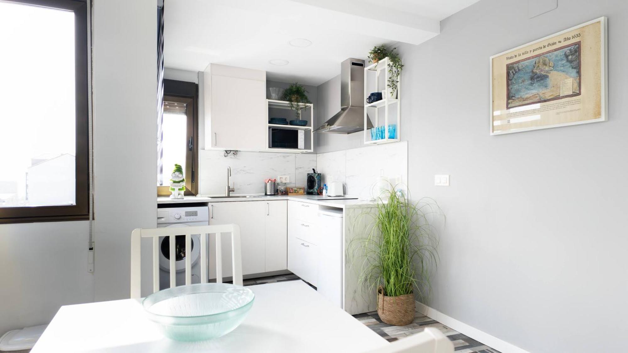 Loft En Gijon - Cimavilla Con Vistas Al Cerro Exterior foto